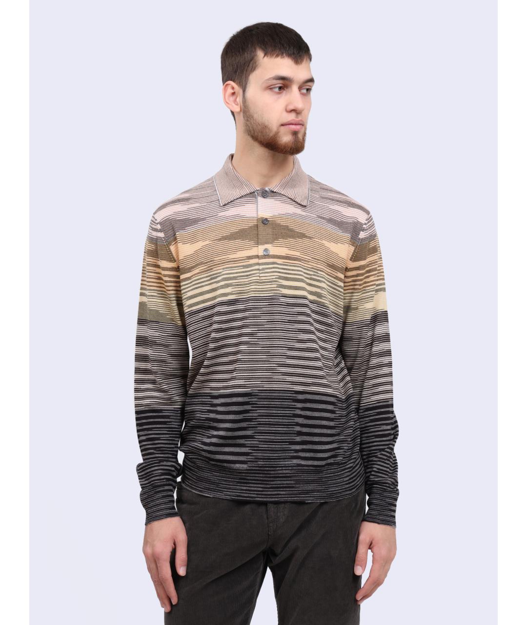 MISSONI Мульти хлопко-шерстяное поло с длинным рукавом, фото 6
