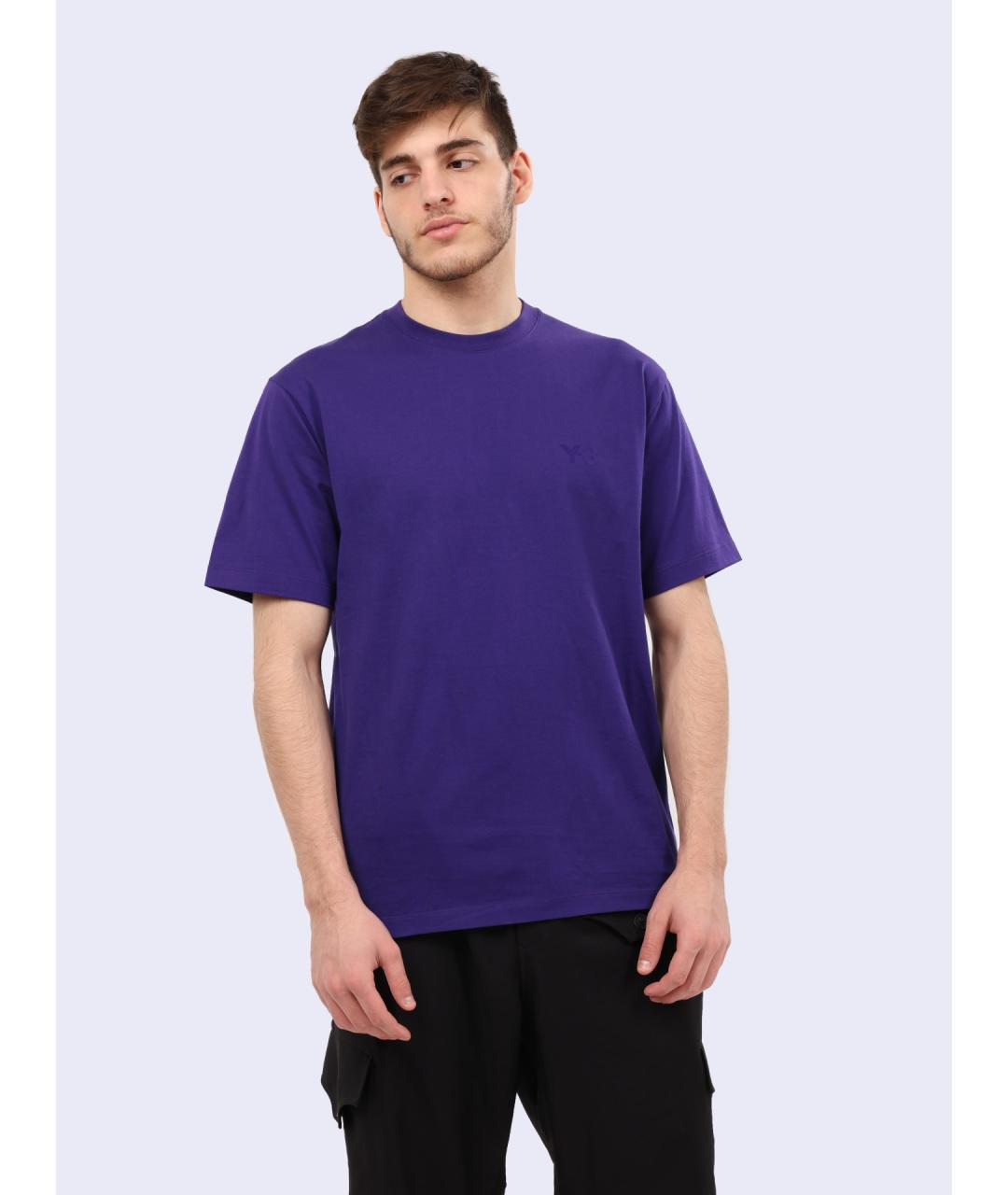 Y-3 Синяя хлопковая футболка, фото 2