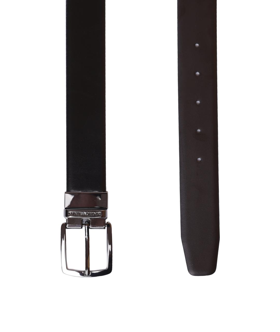 EMPORIO ARMANI Черный кожаный ремень, фото 2