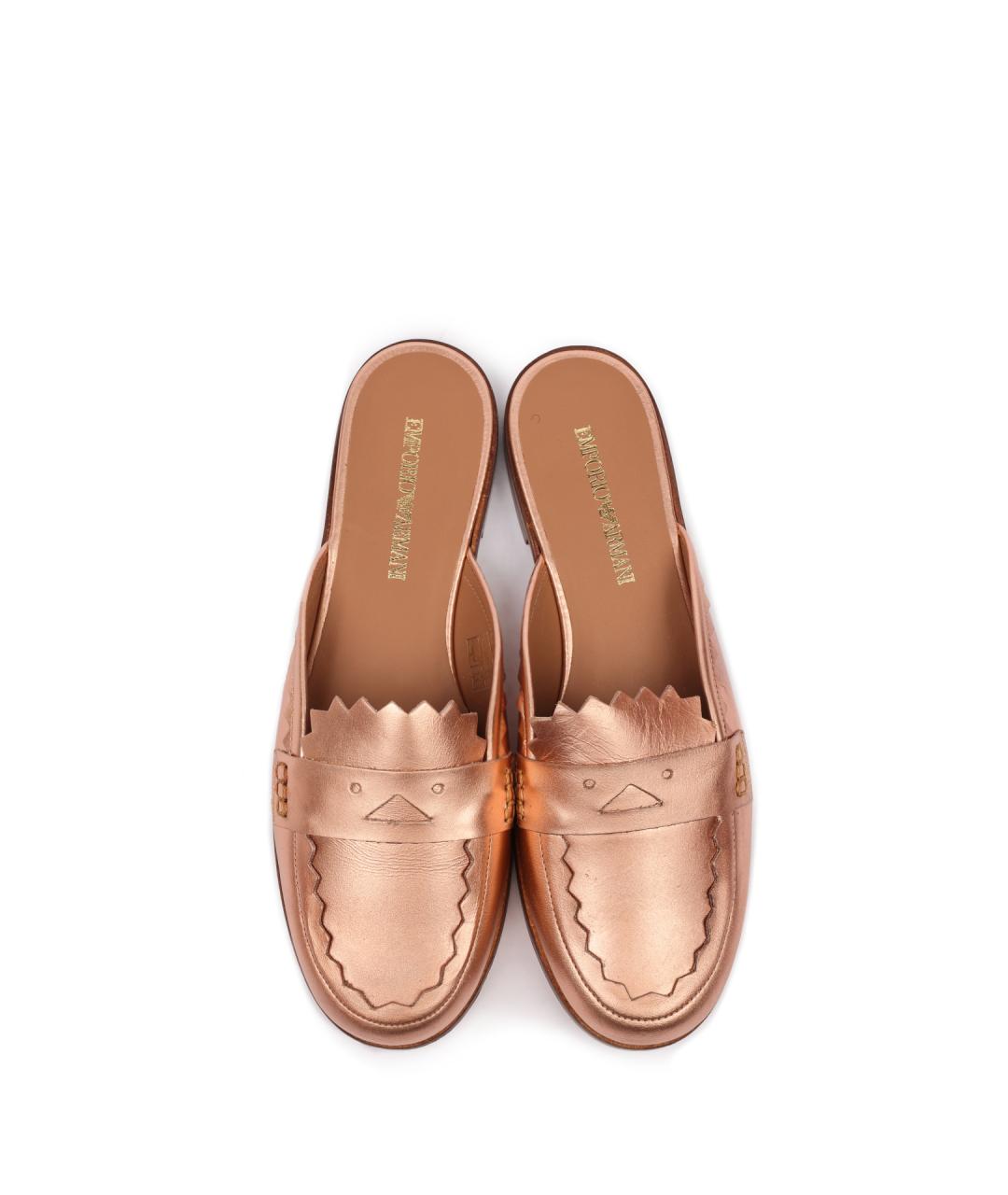 EMPORIO ARMANI Розовые кожаные сабо, фото 4