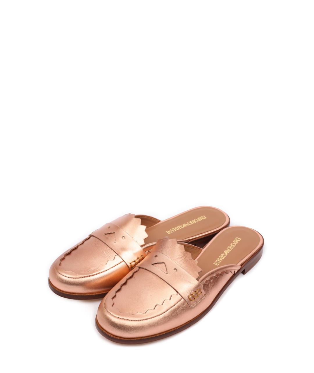 EMPORIO ARMANI Розовые кожаные сабо, фото 2