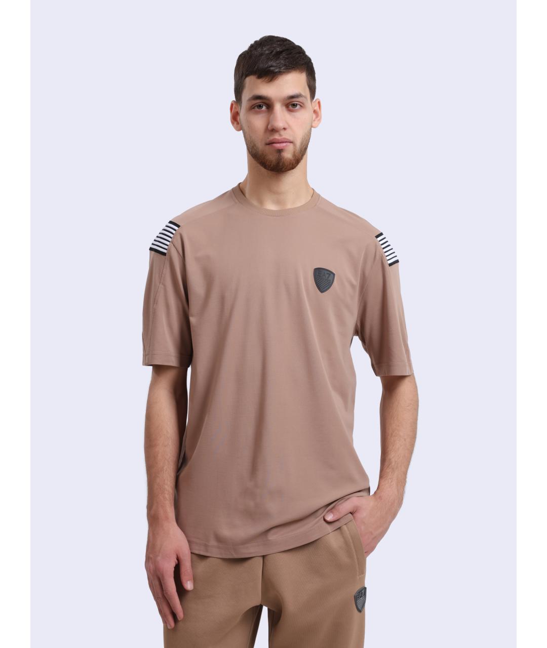 EA7 Бежевая вискозная футболка, фото 6
