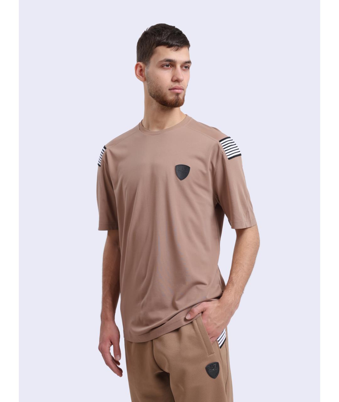 EA7 Бежевая вискозная футболка, фото 3