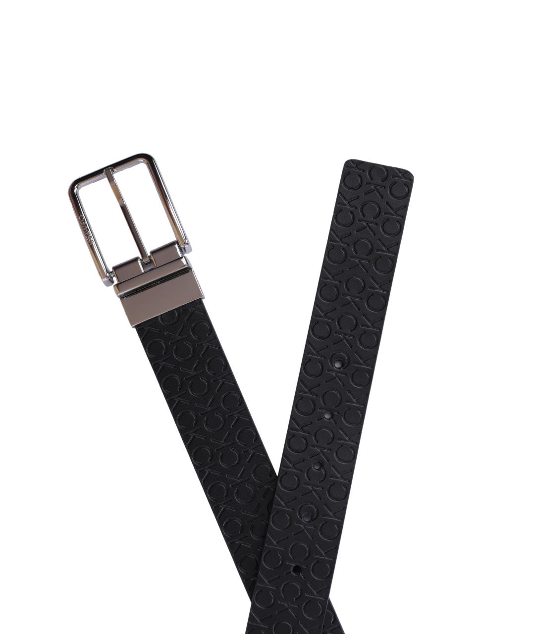 CALVIN KLEIN Черный кожаный ремень, фото 3