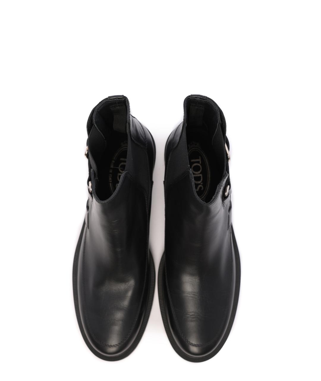 TOD'S Черные кожаные ботинки, фото 4