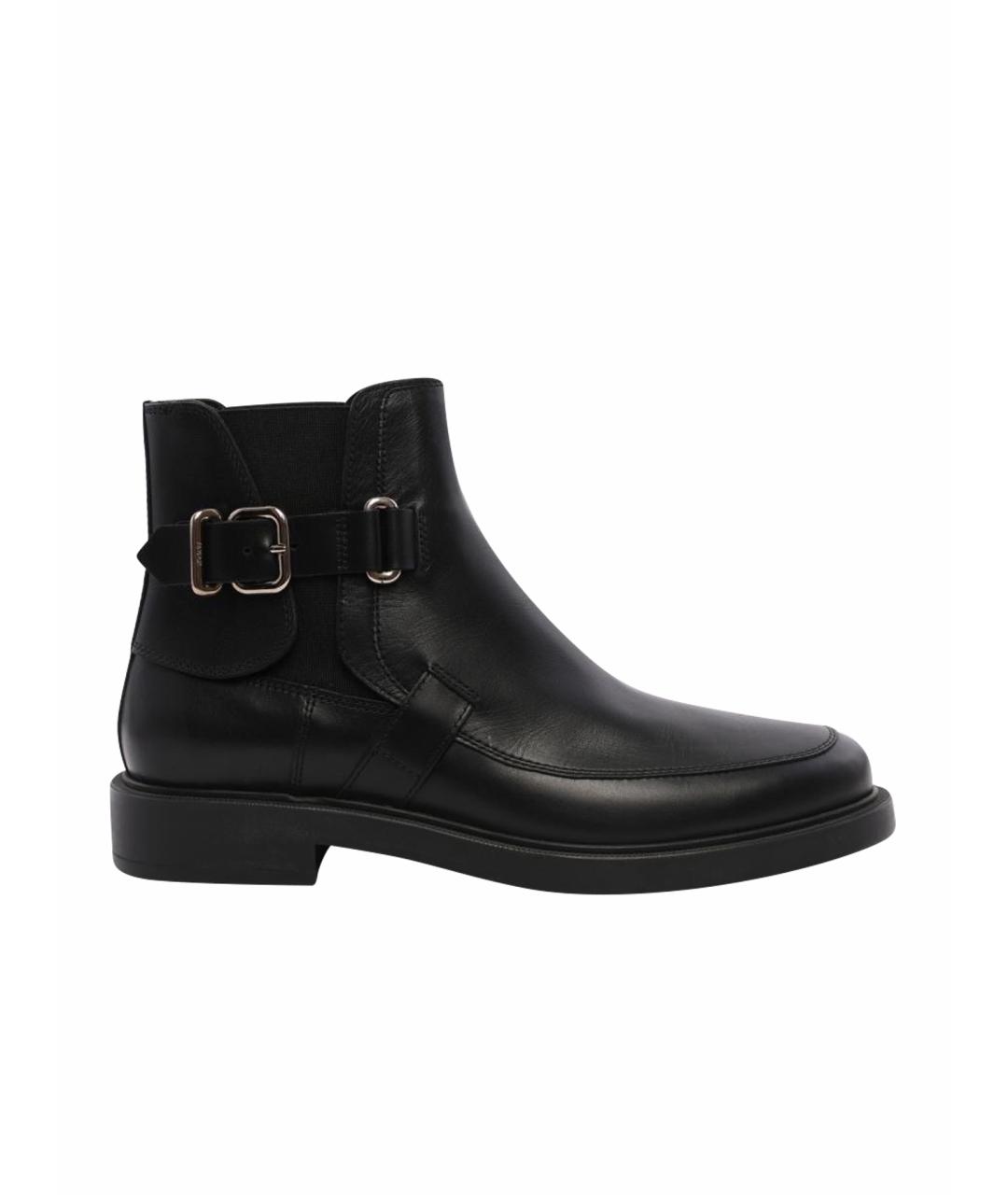 TOD'S Черные кожаные ботинки, фото 1