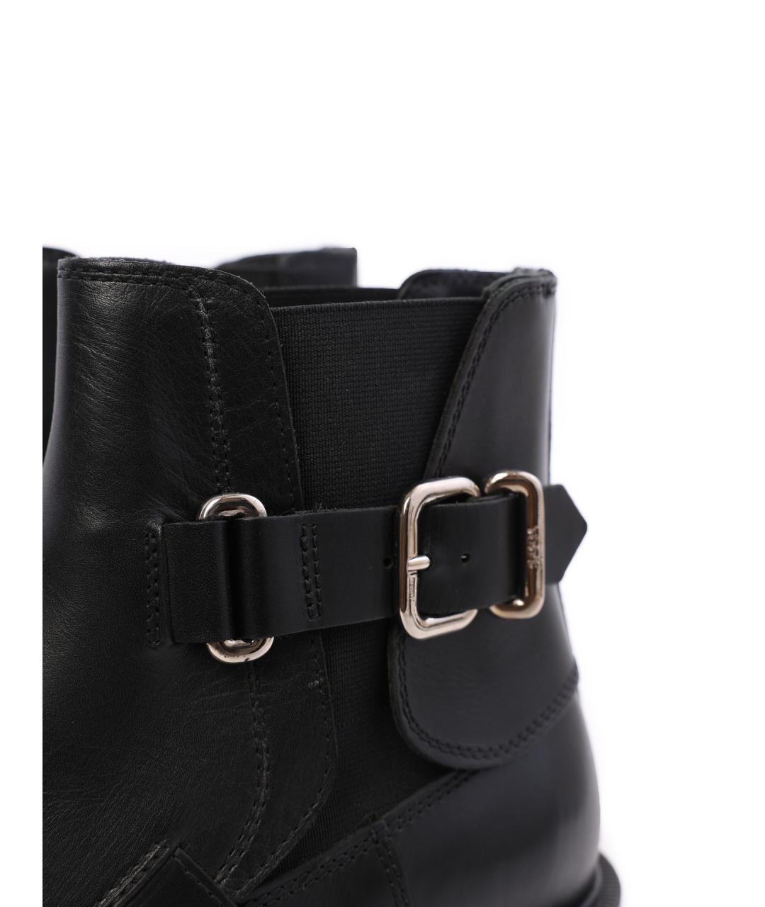 TOD'S Черные кожаные ботинки, фото 5
