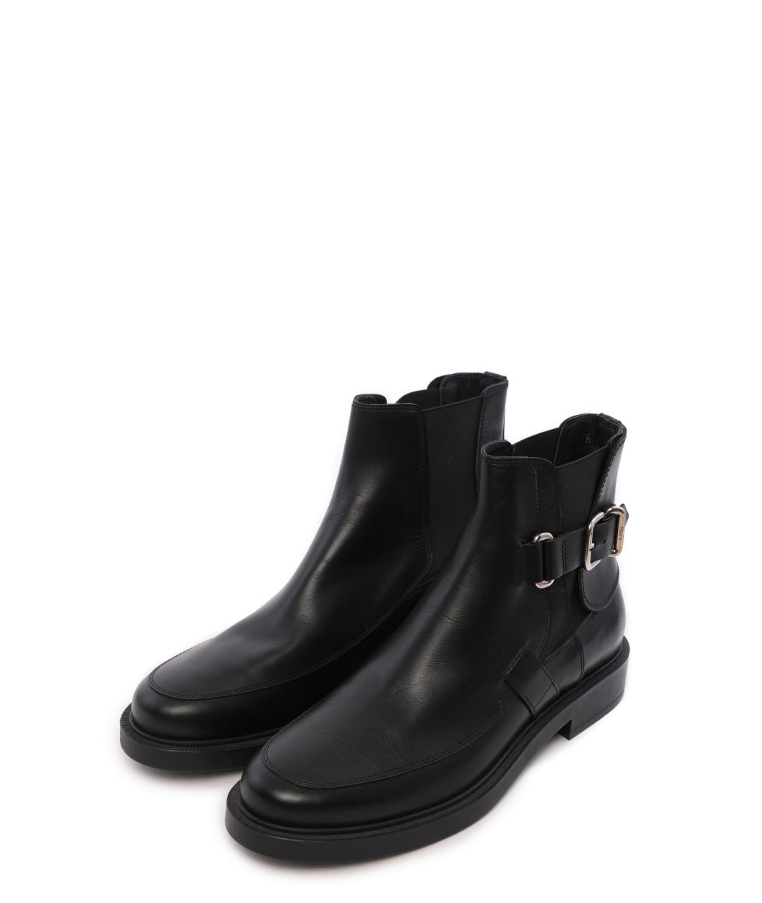 TOD'S Черные кожаные ботинки, фото 2