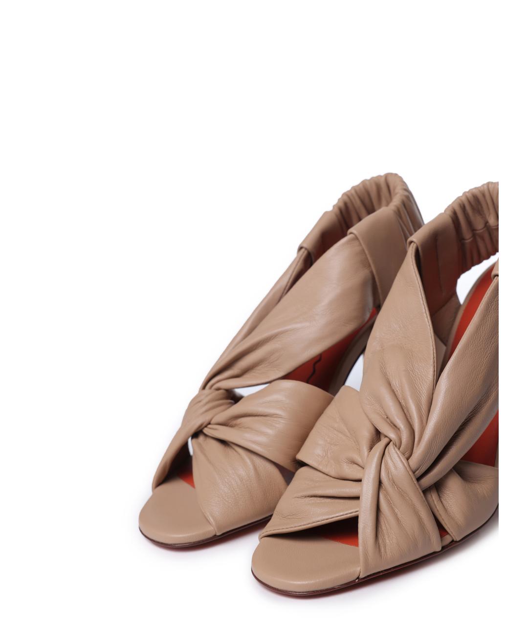 SANTONI Коричневые кожаные босоножки, фото 6