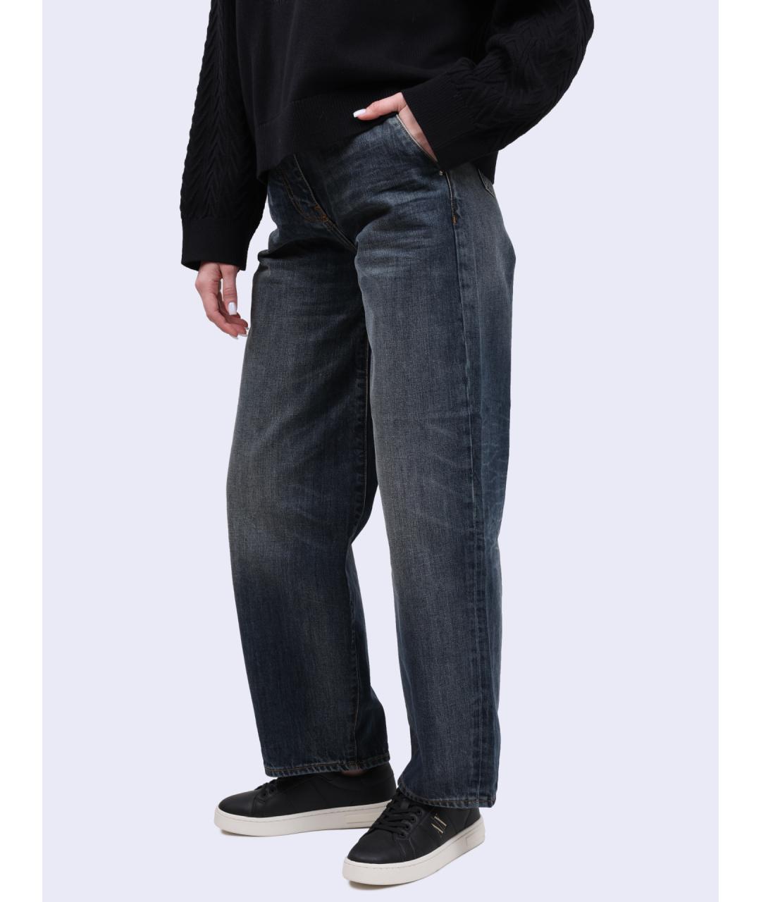 ARMANI EXCHANGE Синие хлопковые прямые джинсы, фото 3
