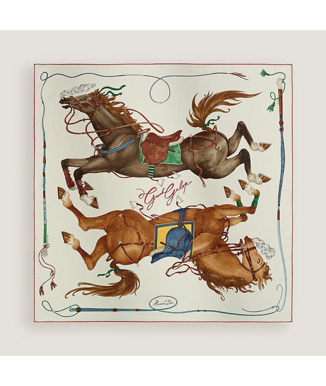 HERMES Мульти шелковый платок, фото 5