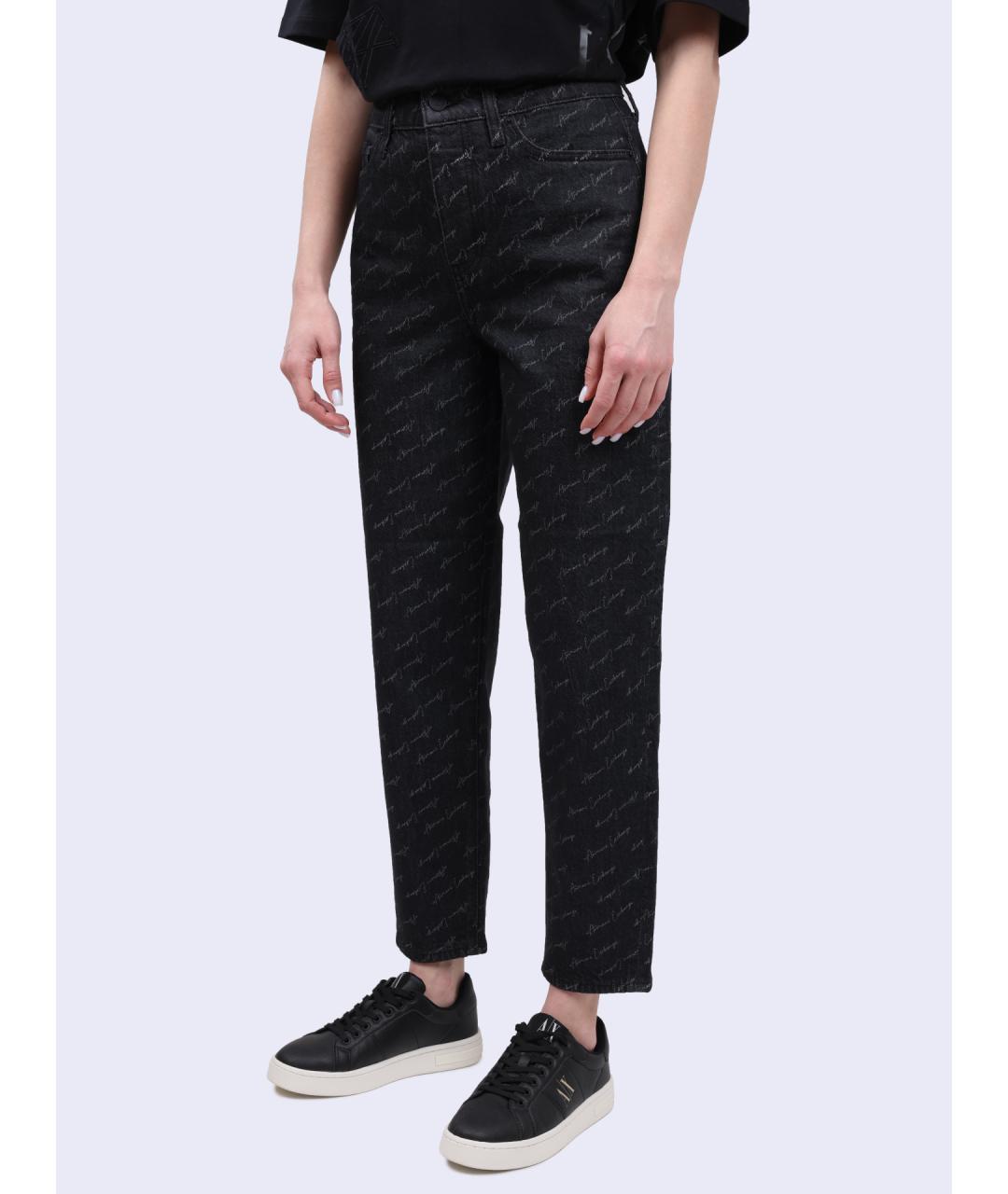 ARMANI EXCHANGE Черные хлопковые прямые джинсы, фото 4