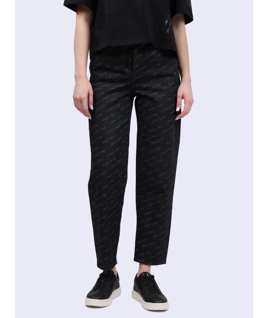 ARMANI EXCHANGE Черные хлопковые прямые джинсы, фото 2