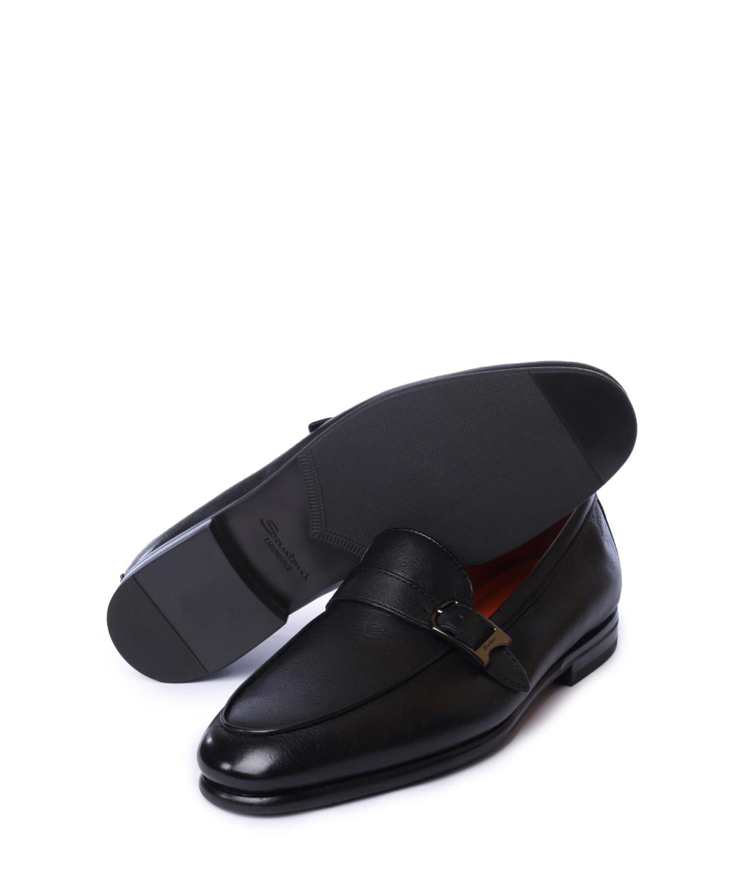 SANTONI Черные кожаные лоферы, фото 3