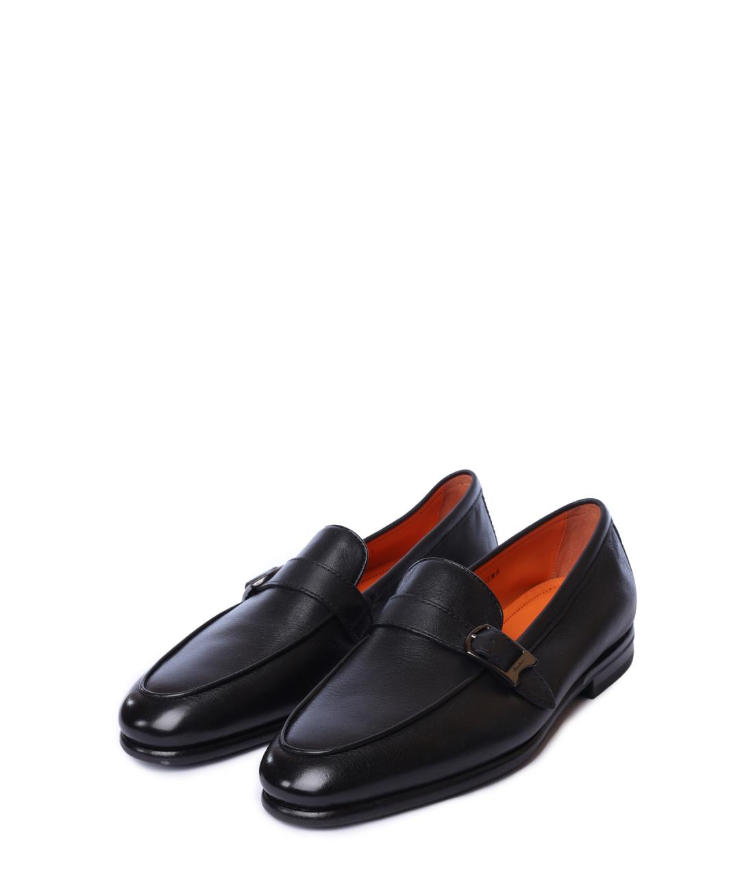 SANTONI Черные кожаные лоферы, фото 2