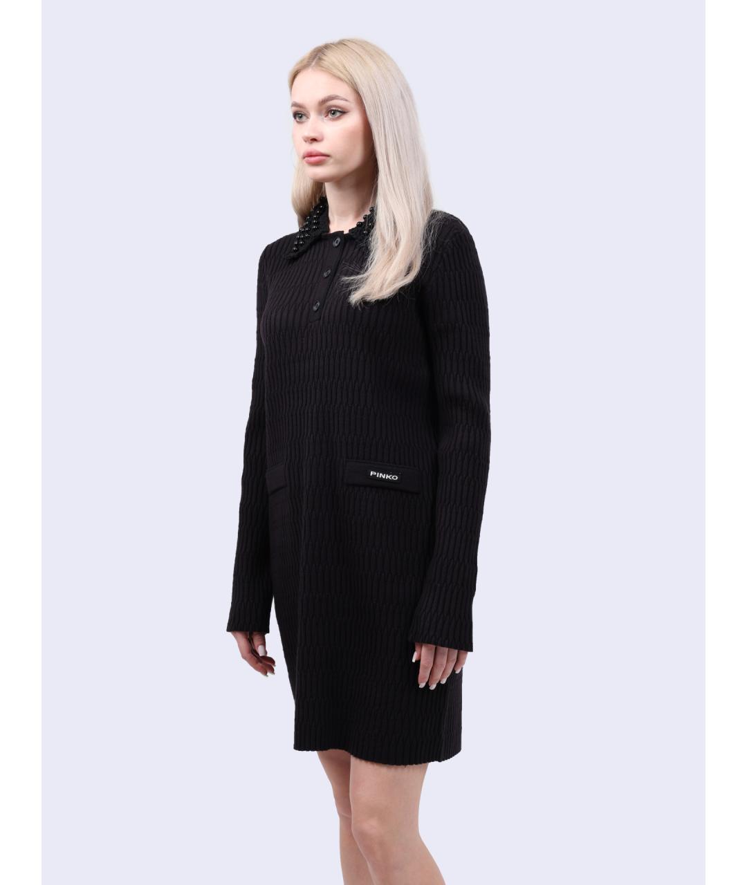 PINKO Черное повседневное платье, фото 4