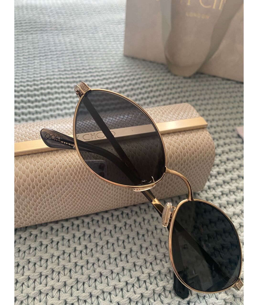 JIMMY CHOO Черные металлические солнцезащитные очки, фото 6