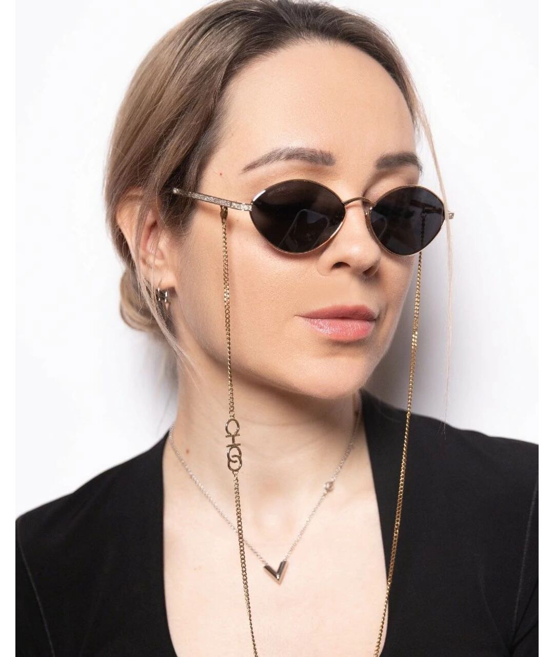 JIMMY CHOO Черные металлические солнцезащитные очки, фото 5