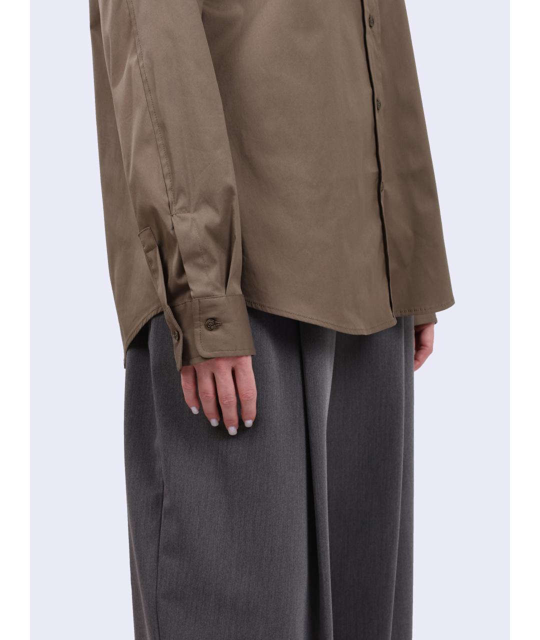 PINKO Хаки хлопковая рубашка, фото 4