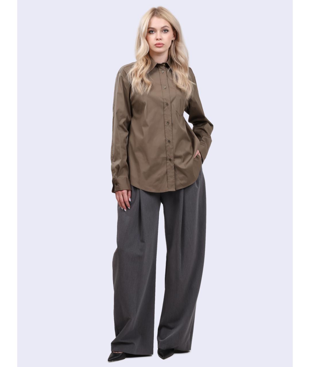 PINKO Хаки хлопковая рубашка, фото 2