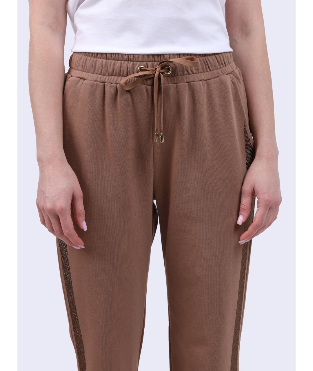 LIU JO Коричневые прямые брюки, фото 4