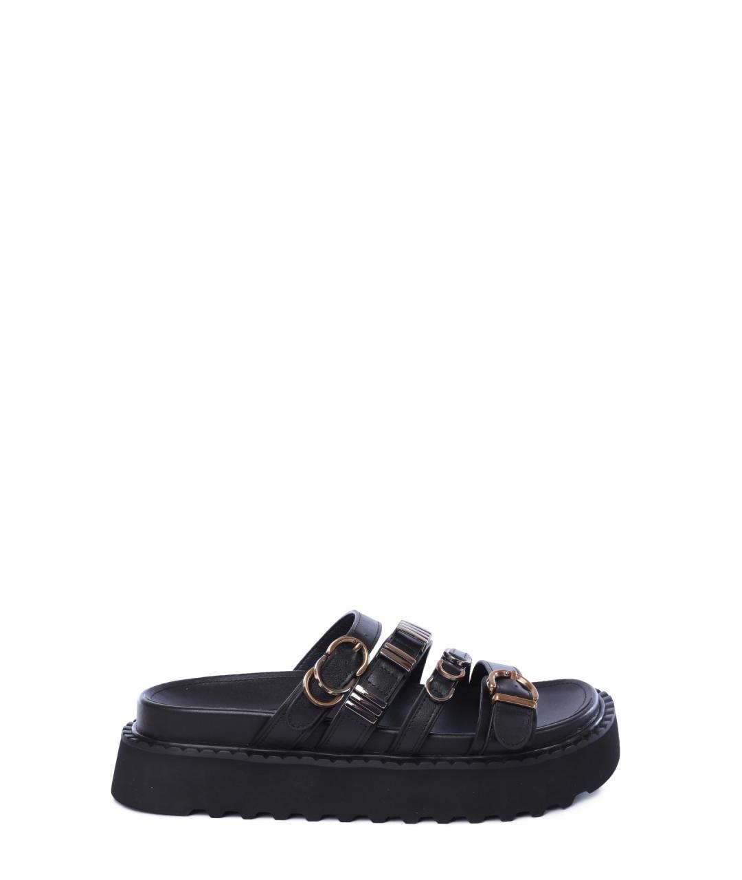 PINKO Черные кожаные сандалии, фото 1