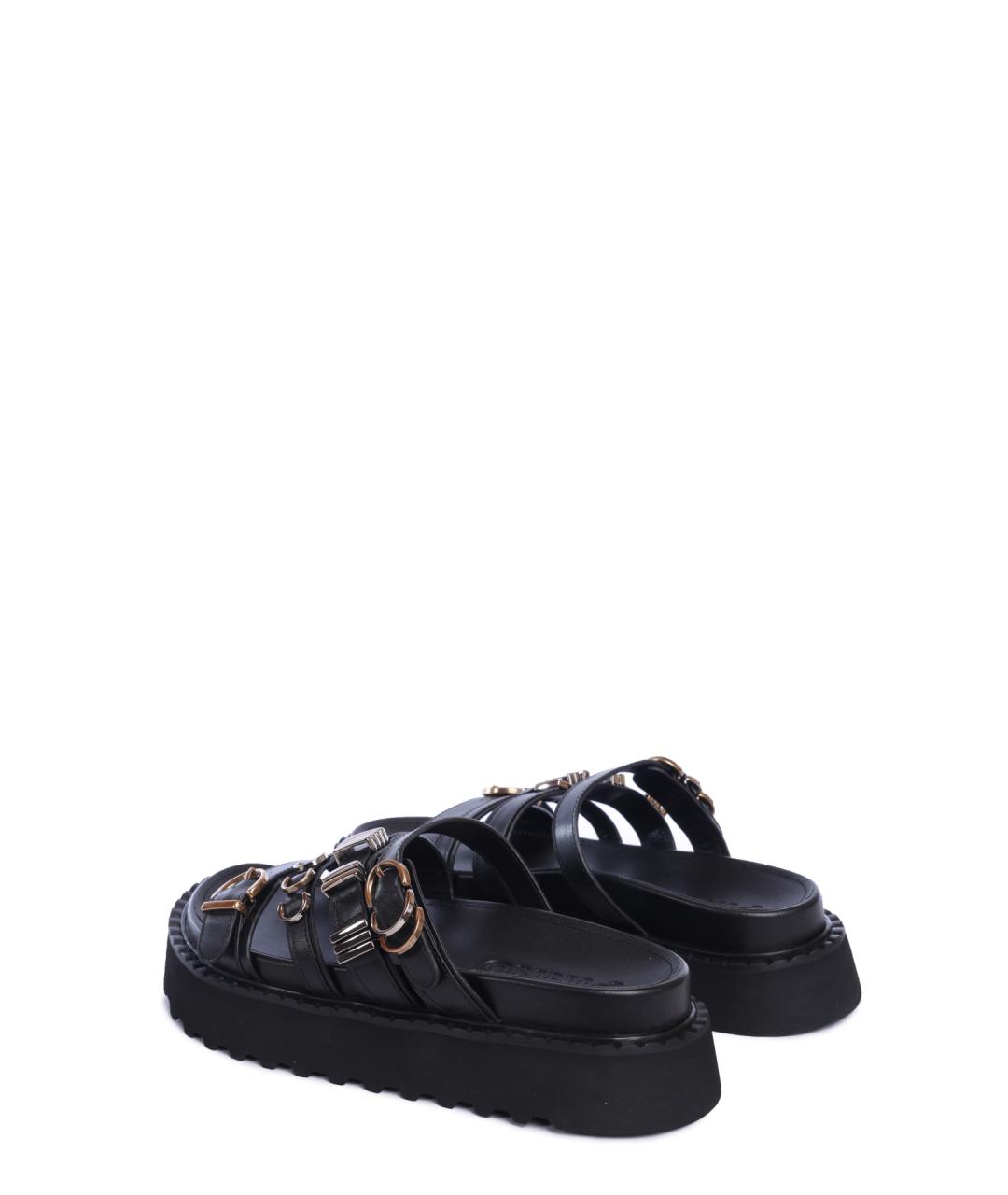 PINKO Черные кожаные сандалии, фото 4