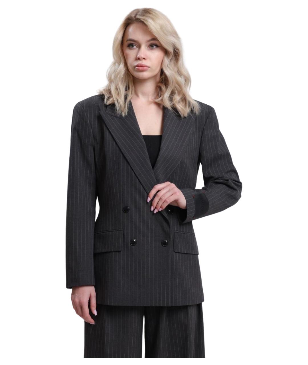 HUGO Серый полиэстеровый жакет/пиджак, фото 1