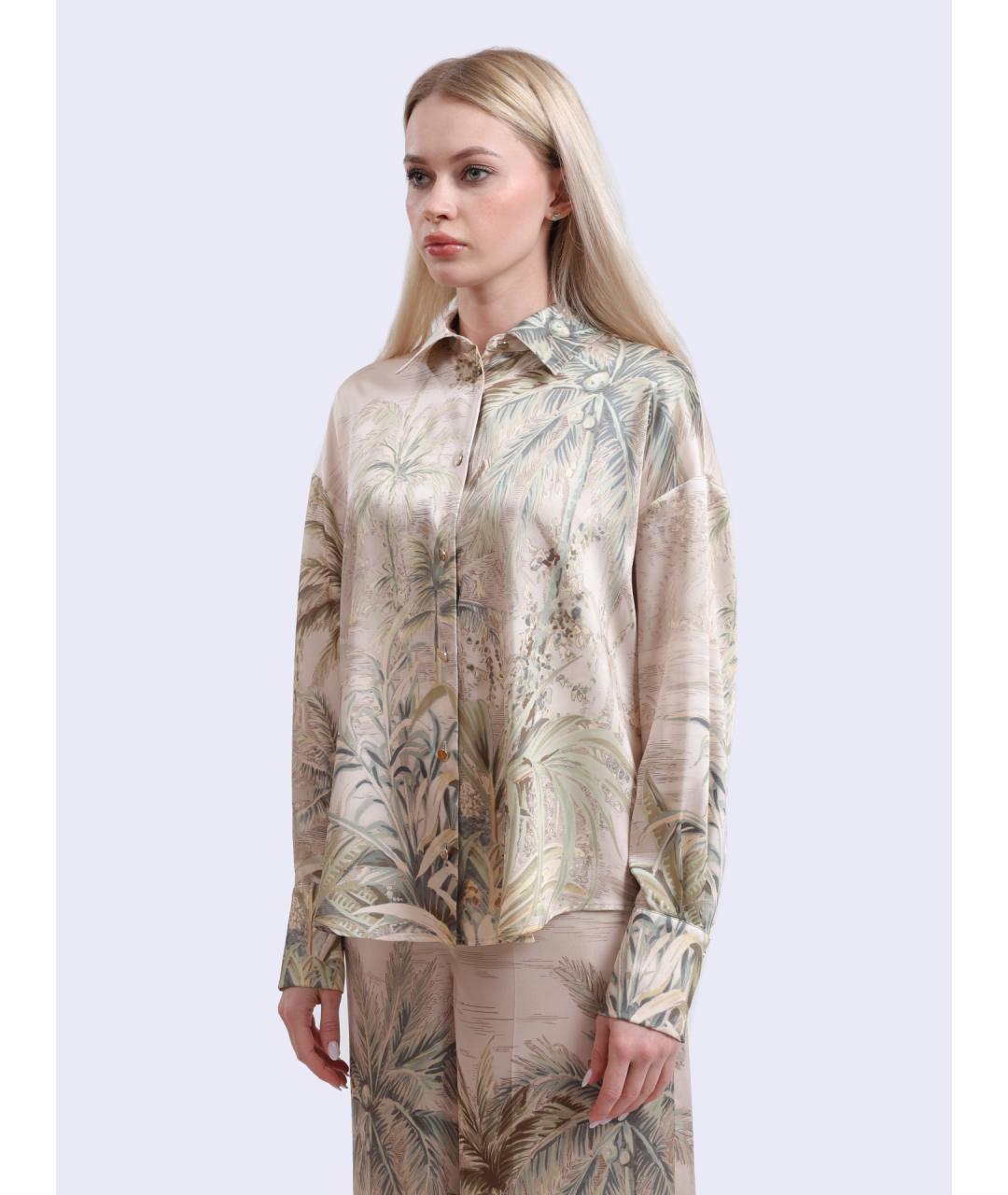 LIU JO Бежевая полиэстеровая рубашка, фото 3
