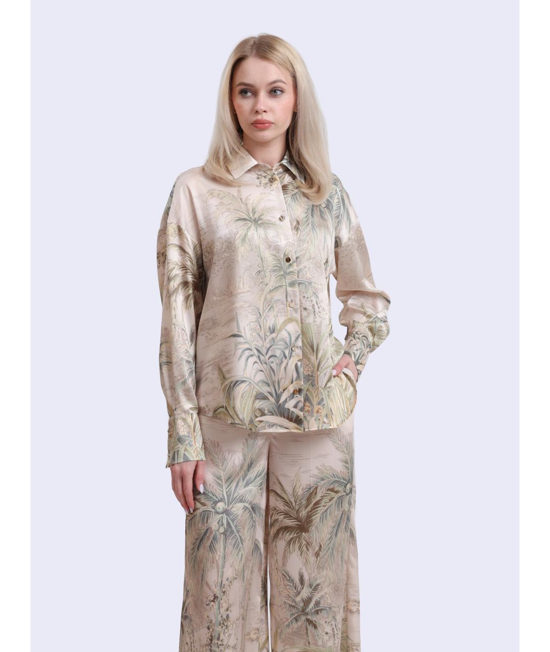 LIU JO Бежевая полиэстеровая рубашка, фото 5