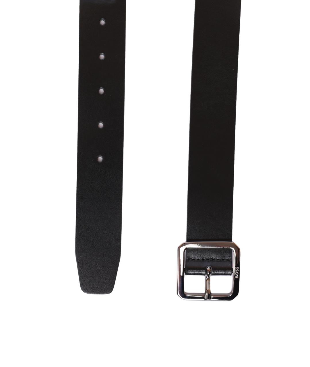 HUGO BOSS Черный кожаный ремень, фото 2