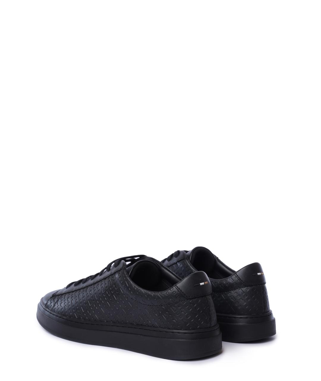 HUGO BOSS Черные кожаные низкие кроссовки / кеды, фото 5