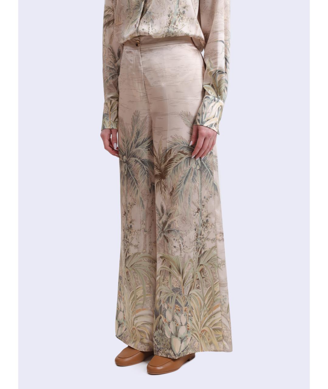 LIU JO Бежевые прямые брюки, фото 3