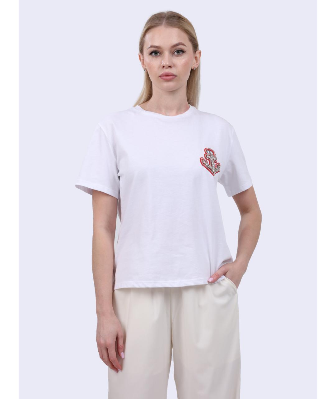 LIU JO Белая хлопковая футболка, фото 6