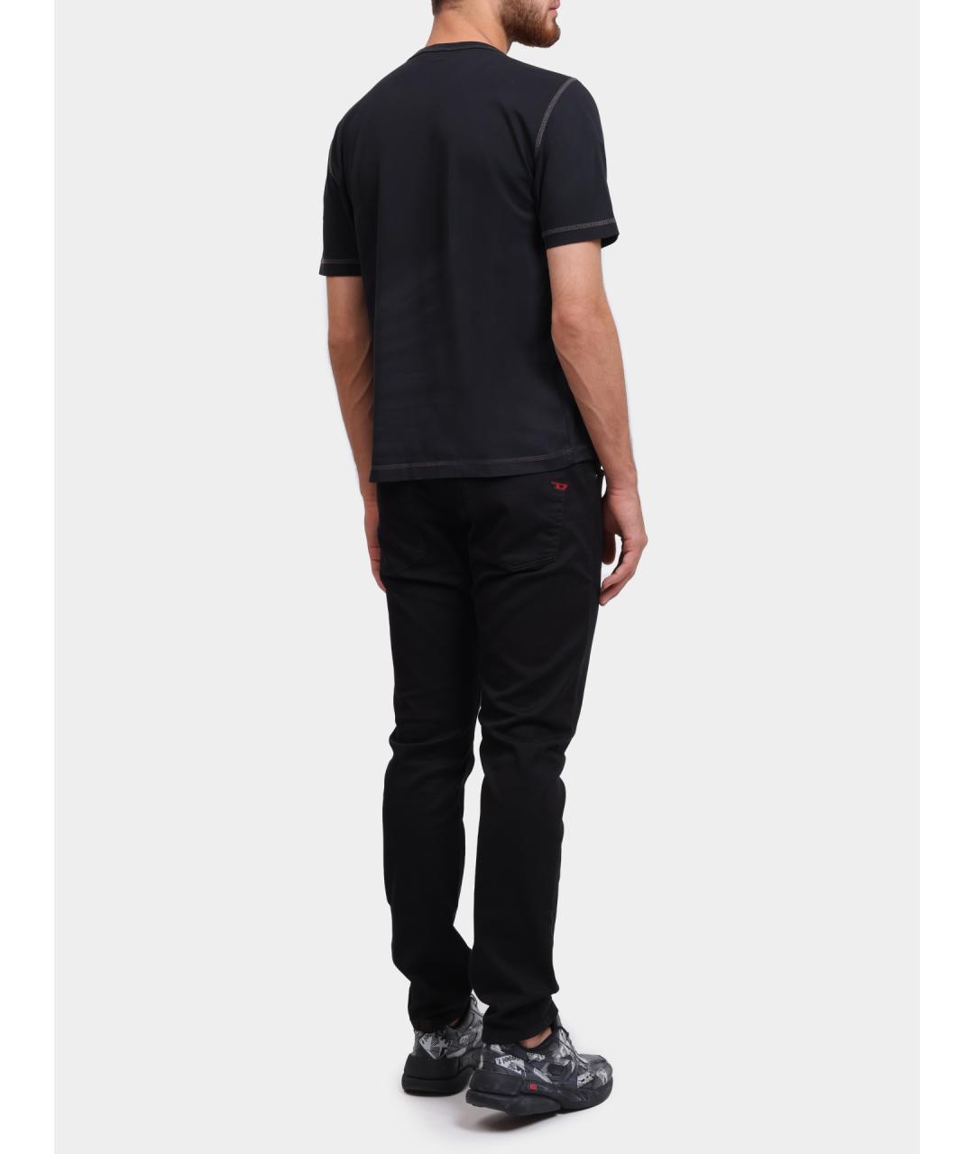 DIESEL Черная хлопковая футболка, фото 5