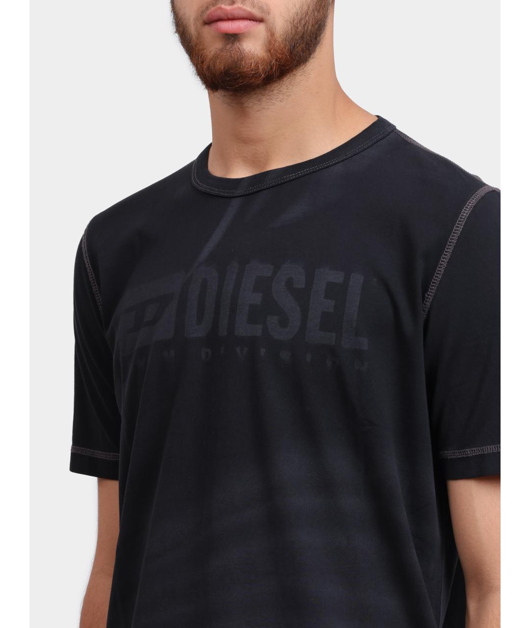DIESEL Черная хлопковая футболка, фото 4