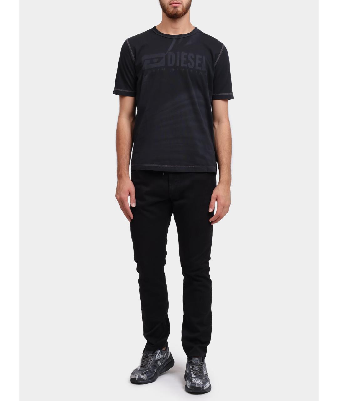 DIESEL Черная хлопковая футболка, фото 2
