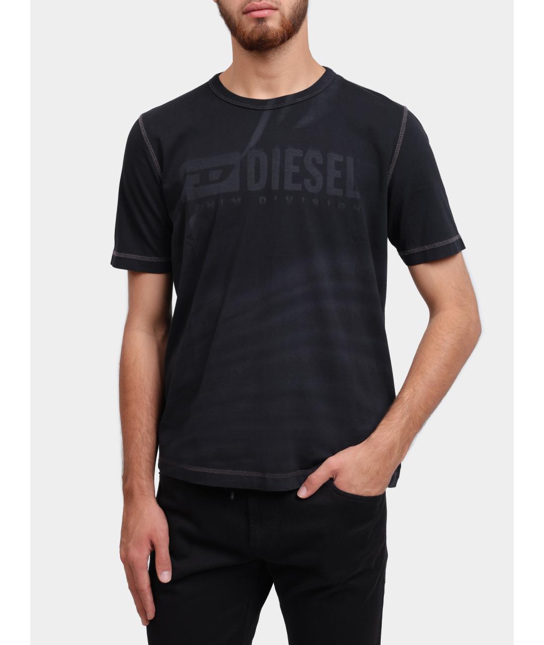 DIESEL Черная хлопковая футболка, фото 6
