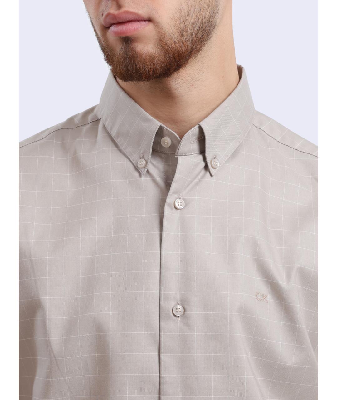 CALVIN KLEIN Бежевая кэжуал рубашка, фото 4