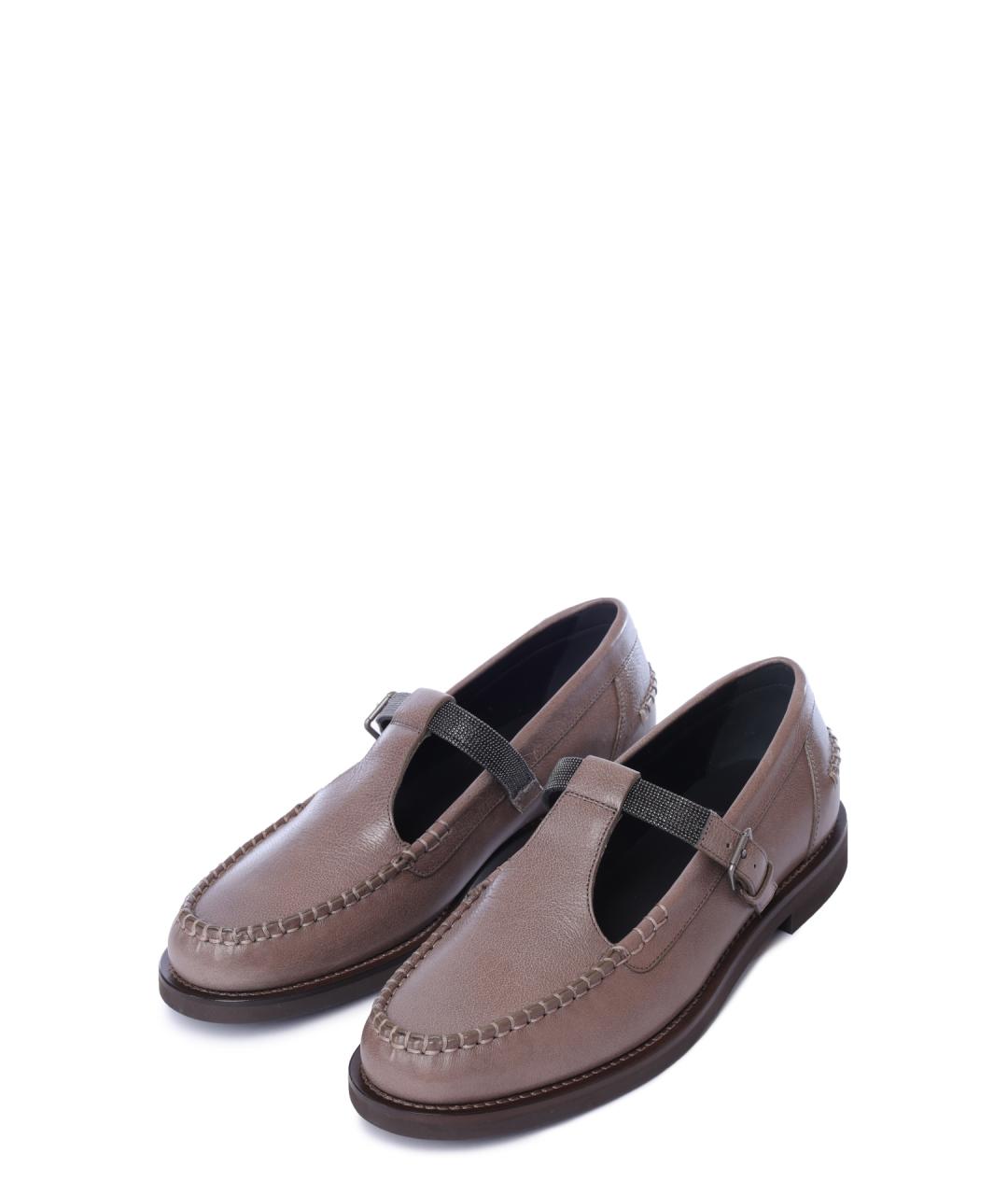 BRUNELLO CUCINELLI Розовые кожаные лоферы, фото 2