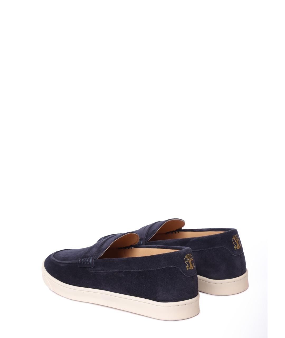 BRUNELLO CUCINELLI Темно-синие замшевые лоферы, фото 5