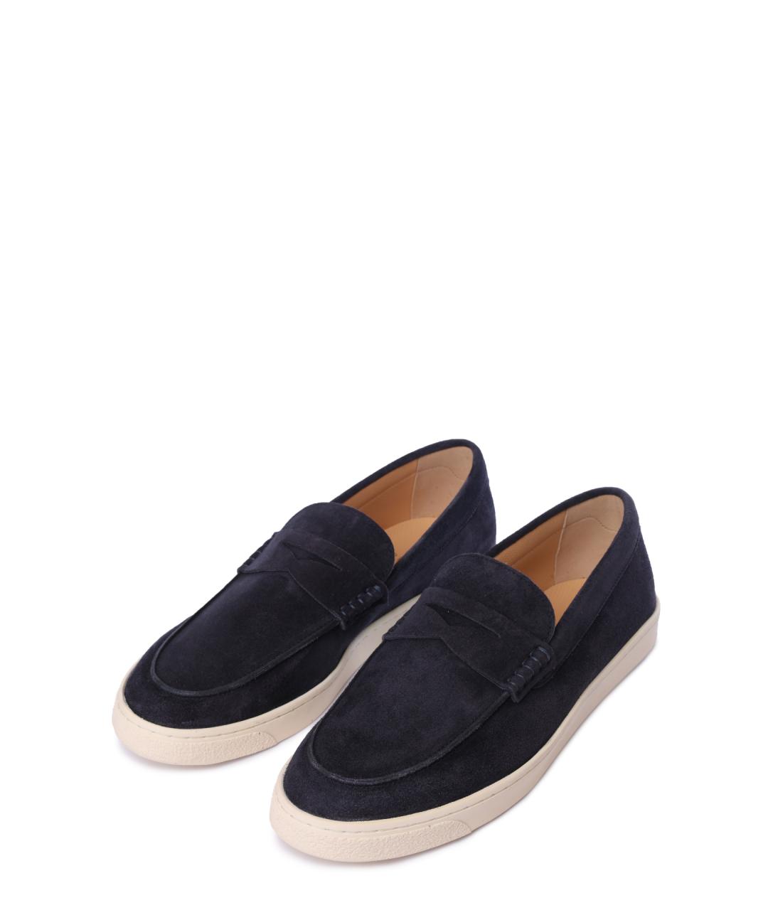 BRUNELLO CUCINELLI Темно-синие замшевые лоферы, фото 2
