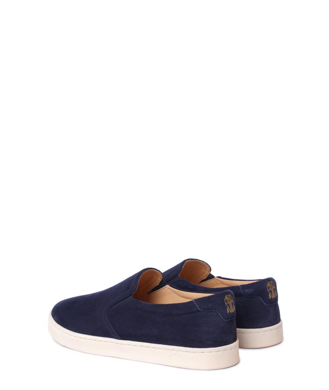 BRUNELLO CUCINELLI Синие замшевые слипоны, фото 5