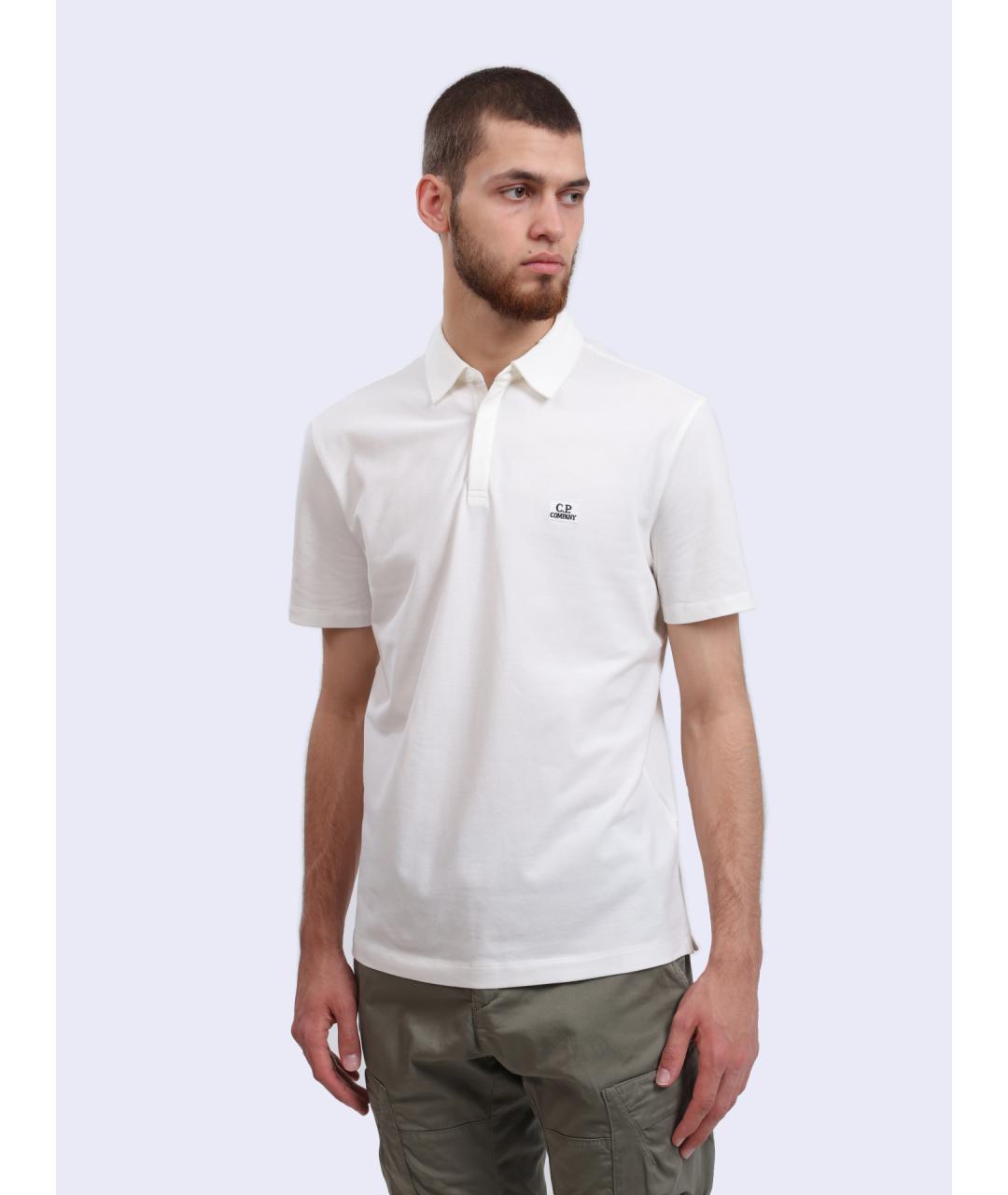 CP COMPANY Белое хлопковое поло с коротким рукавом, фото 3