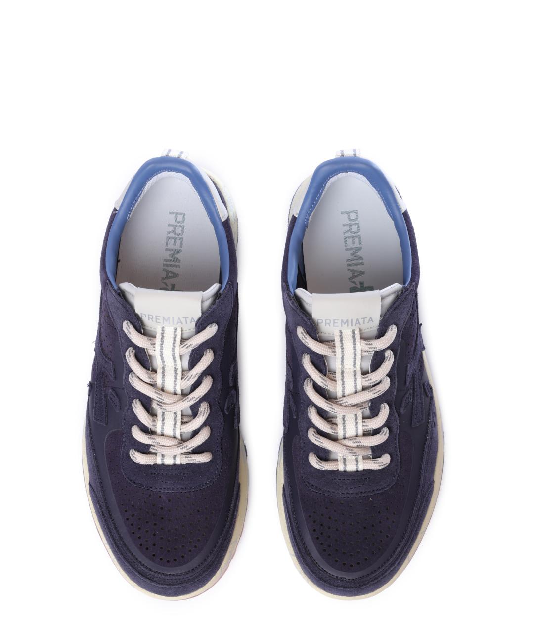 PREMIATA Синие замшевые низкие кроссовки / кеды, фото 3