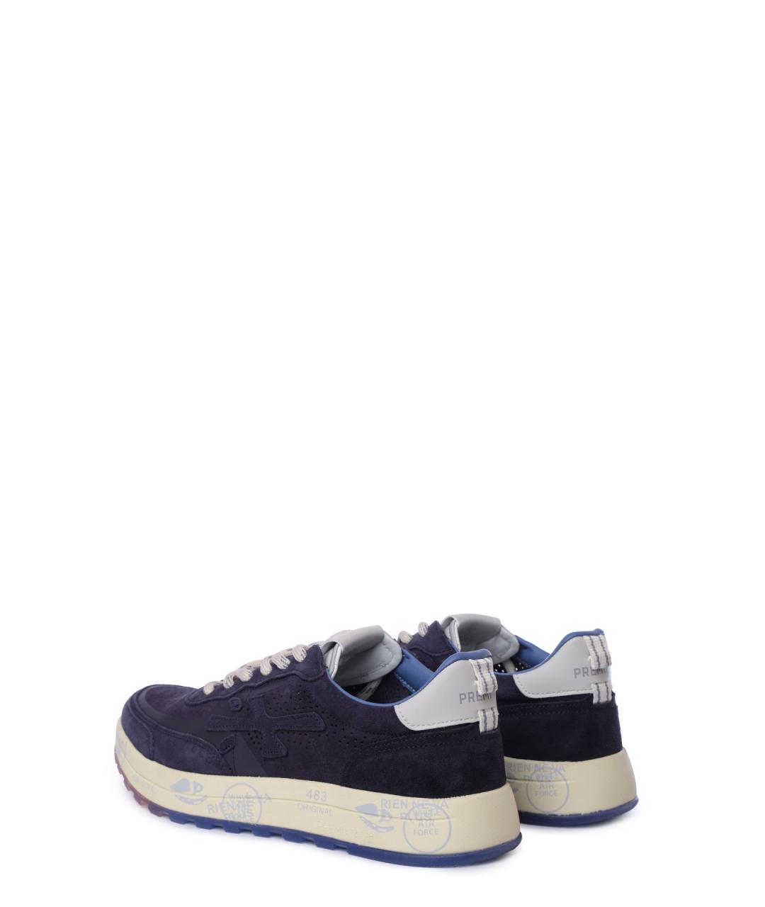 PREMIATA Синие замшевые низкие кроссовки / кеды, фото 5