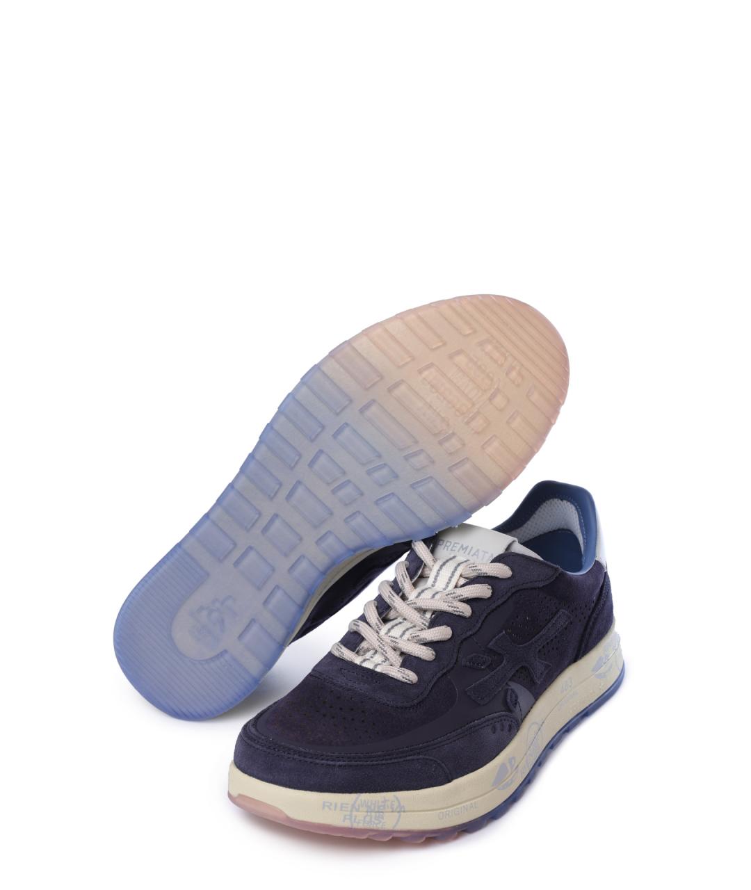 PREMIATA Синие замшевые низкие кроссовки / кеды, фото 4