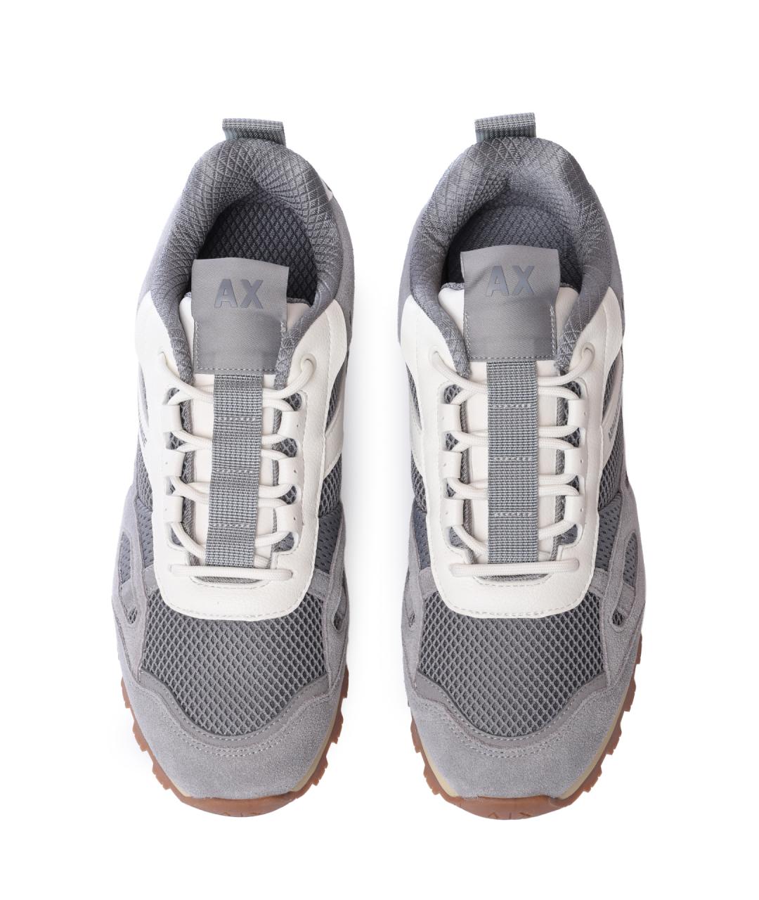 ARMANI EXCHANGE Серые замшевые низкие кроссовки / кеды, фото 3