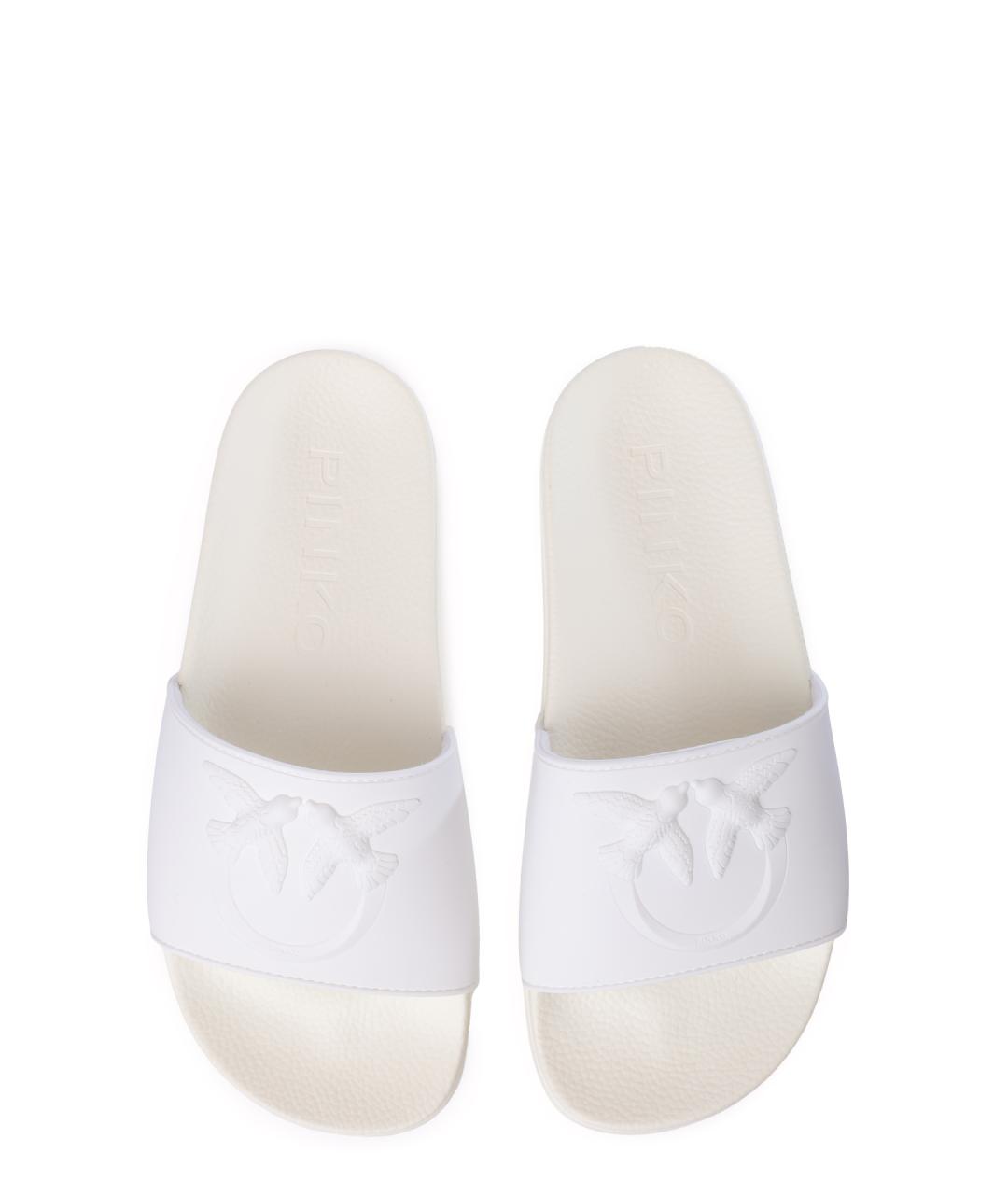 PINKO Белые резиновые шлепанцы, фото 3