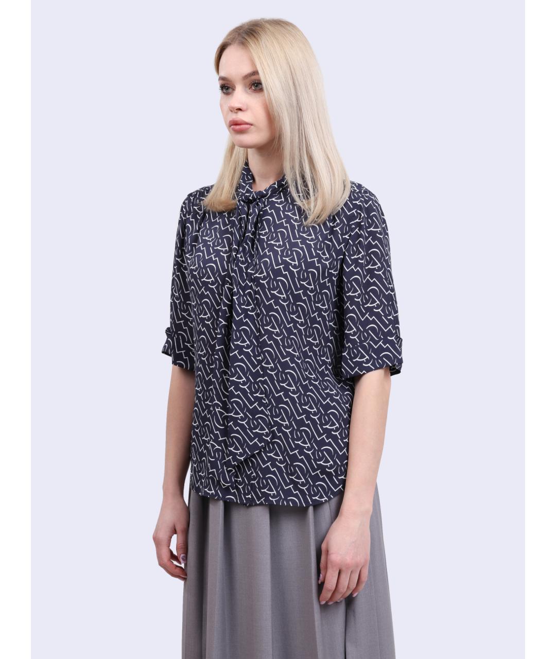 LIU JO Темно-синяя вискозная рубашка, фото 5